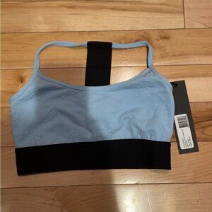 NOLI YOGA MONOGRAM JACQUARD BLUE SPORTS BRA